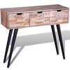 vidaXL Konsolentisch mit 3 Schubladen Altholz Teak