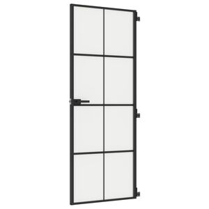 vidaXL Innent&uuml;r Schlank Schwarz 76x201,5 cm Hartglas und Aluminium
