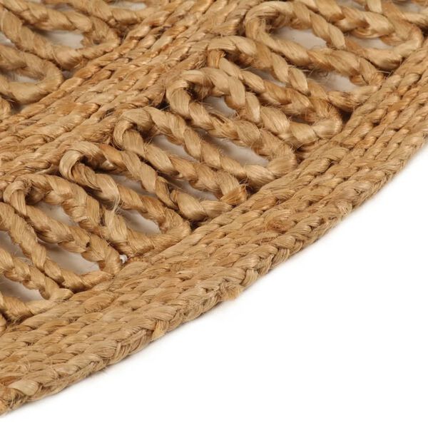vidaXL Teppich Jute Handgeflochten 90 cm Rund