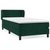 vidaXL Boxspringbett mit Matratze Dunkelgr&uuml;n 90x200 cm Samt