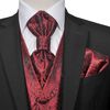 Hochzeitswesten-Set Herren Paisley Gr&ouml;&szlig;e 54 Burgunderrot