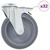 vidaXL 32 Stk. Lenkrollen mit R&uuml;ckenloch 125 mm