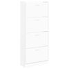 vidaXL Schuhschrank Wei&szlig; 63x24x147 cm Holzwerkstoff