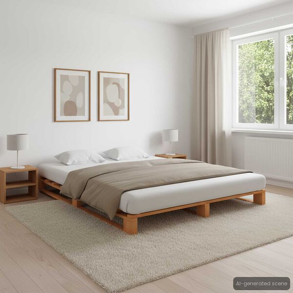 vidaXL Palettenbett Braun Massivholz Kiefer 180&times;200 cm