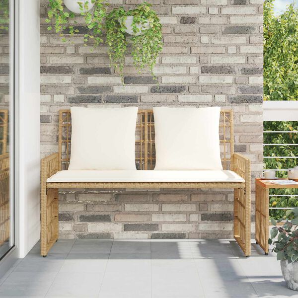 vidaXL Bank Outdoor Uni Natur und Creme 116 x 55 x 82 cm