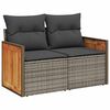 vidaXL Gartensofa-set mit Kissen 17 pcs Grau Poly-Rattan