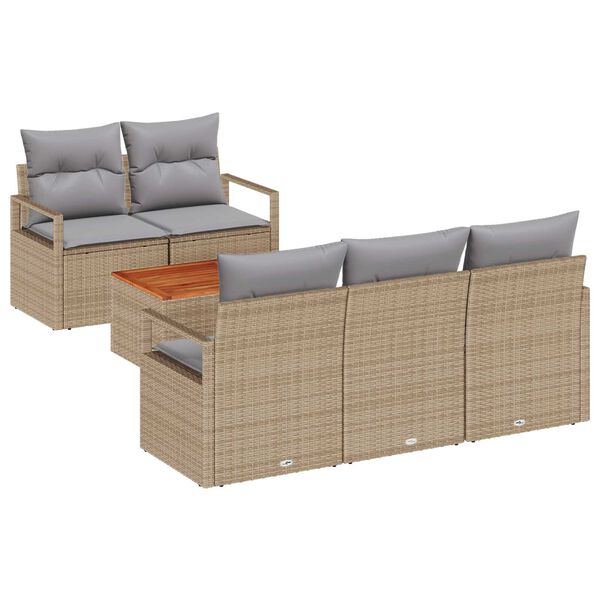 vidaXL Garten-Sofa-Set 6 pcs Beige und Hellgrau