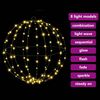 vidaXL Ball mit 192 LEDs 2 pcs Warmwei&szlig; 40 x 40 x 43,5 cm Metall