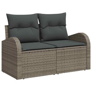 vidaXL Gartensofa-set 6 stk. 5-Sitzanzahl Grau Poly-Rattan