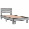 vidaXL Bettgestell Grau Sonoma 75x190 cm Holzwerkstoff und Metall