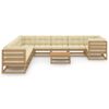 vidaXL 11-tlg. Garten-Lounge-Set mit Kissen Honigbraun Massivholz