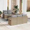 vidaXL Sofa Set mit Kissen 6 pcs Beige Poly-Rattan