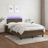 vidaXL Boxspringbett mit Matratze & LED Dunkelbraun 120x190 cm Stoff