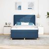 vidaXL Boxspringbett mit Matratze Dunkelgrau 90x190 cm Blau Stoff
