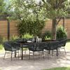 vidaXL Garten Essgruppe 7 pcs Schwarz Pulverbeschichteter Stahl