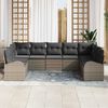 vidaXL Garten-Sofa-Set mit Kissen 9 pcs Grau Poly Rattan