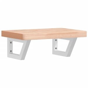 vidaXL Waschbeckenregal Wandmontage Stahl und Massivholz Buche