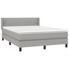 vidaXL Boxspringbett mit Matratze Hellgrau 140x190 cm Stoff