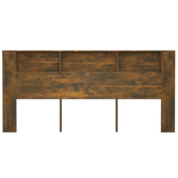 vidaXL Kopfteil mit Ablagen Räuchereiche 220x18,5x104,5 cm