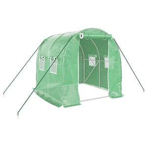 vidaXL Gew&auml;chshaus mit Stahlrahmen Gr&uuml;n 4 m&sup2; 2x2x2 m