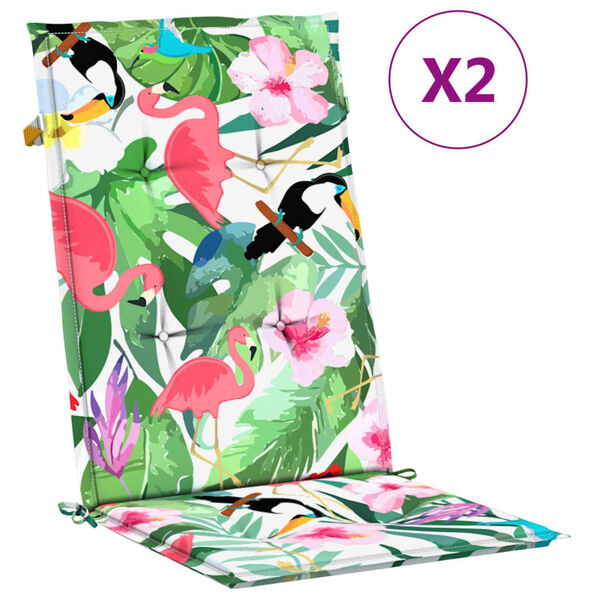 vidaXL Gartenstuhlauflagen f&uuml;r Hochlehner 2 Stk. Mehrfarbig 120x50x3cm