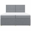 vidaXL Boxspringbett mit Matratze Hellgrau 200x200 cm Stoff