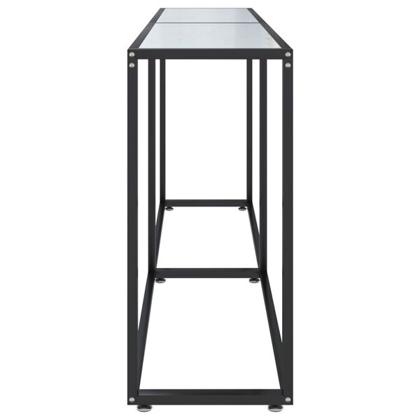 vidaXL Konsolentisch Weiß Marmor-Optik 180x35x75,5 cm Hartglas