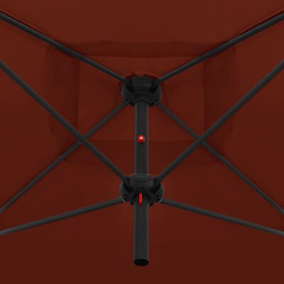 vidaXL Doppelsonnenschirm mit Stahlmast 250×250 cm Terracotta-Rot