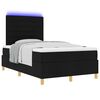 vidaXL LED Boxspringbett mit Matratze Schwarz 120 x 200 cm Stoff