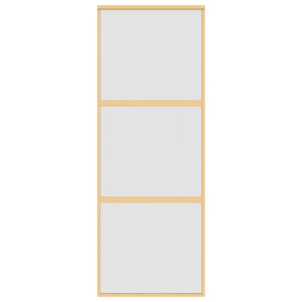 vidaXL Schiebetür Golden 76x205 cm Matt ESG-Glas und Aluminium
