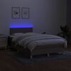 vidaXL Boxspringbett mit Matratze & LED Taupe 120x200 cm Stoff
