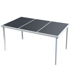 vidaXL Gartentisch 150x90x74 cm Schwarz Stahl