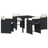 vidaXL Garten Essgruppe mit Kissen 5 pcs Braun Poly-Rattan