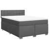 vidaXL Boxspringbett mit Matratze Dunkelgrau 140x190 cm Stoff
