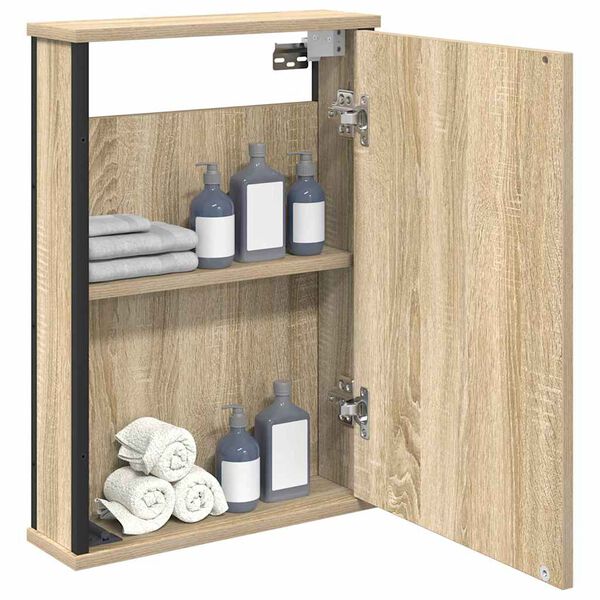 vidaXL Badezimmer-Spiegelschrank Braun 42 x 12 x 60 cm Holzwerkstoff