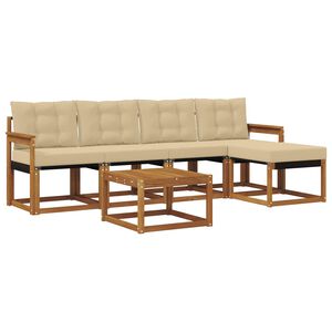 vidaXL Outdoor-Sofagarnitur 6 stk. Natur und Beige