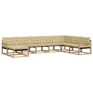 vidaXL Outdoor-Sofagarnitur 8 stk. Wei&szlig; und Beige Massivholz Akazie