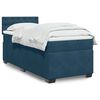 vidaXL Boxspringbett mit Matratze Dunkelblau 80x200 cm Samt