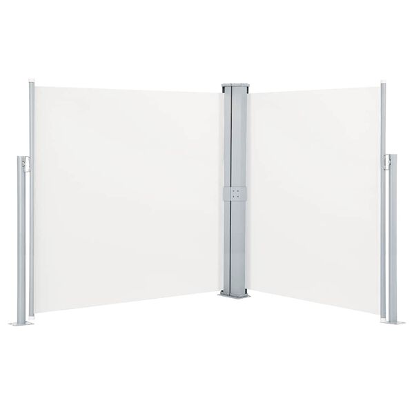 vidaXL Ausziehbare Seitenmarkise Doppelt 170 x 600 cm Creme