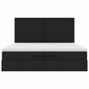 vidaXL Ottoman-Bett mit Matratzen & LEDs Schwarz 200x200 cm Stoff