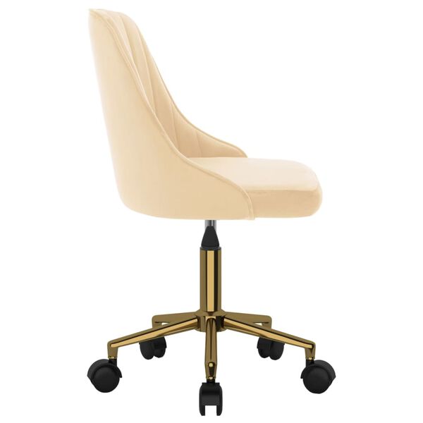 vidaXL Esszimmerst&uuml;hle 4 Stk. Drehbar Creme Samt