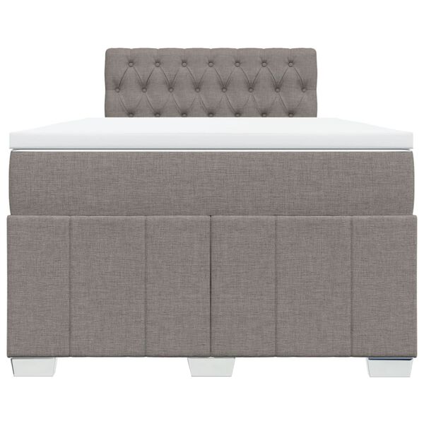vidaXL Boxspringbett mit Matratze Taupe 120x190 cm Stoff