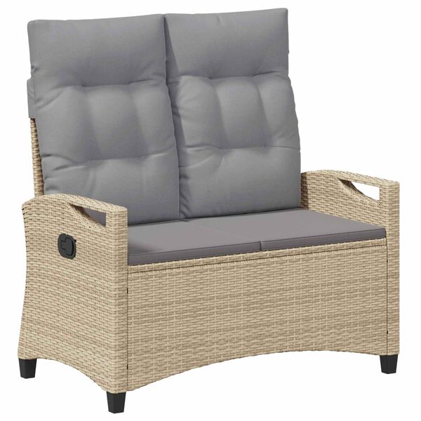 vidaXL Gartenbank mit Kissen Beige und Hellgrau 105 x 60 x 112 cm