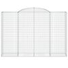 vidaXL Gabionen mit Hochbogen 9 Stk. 300x50x200/220cm Verzinktes Eisen