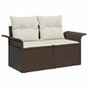 vidaXL Garten-Sofa-Set mit Kissen 9 pcs Braun Poly Rattan
