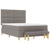 vidaXL Boxspringbett mit Matratze Taupe 160 x 200 cm Stoff