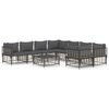 vidaXL 9-tlg. Garten-Lounge-Set mit Kissen Anthrazit Poly Rattan