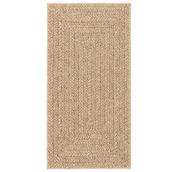 vidaXL Teppich ZIZUR 100x200 cm Jute-Optik Indoor und Outdoor