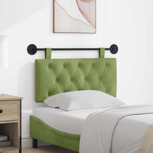 vidaXL H&auml;ngevorderseite Wandmontiert Hellgr&uuml;n 90 x 55 x 7 cm Samt