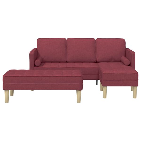 vidaXL Sofa Set 2 pcs Weinrot 173 x 131 x 67 cm Stoff
